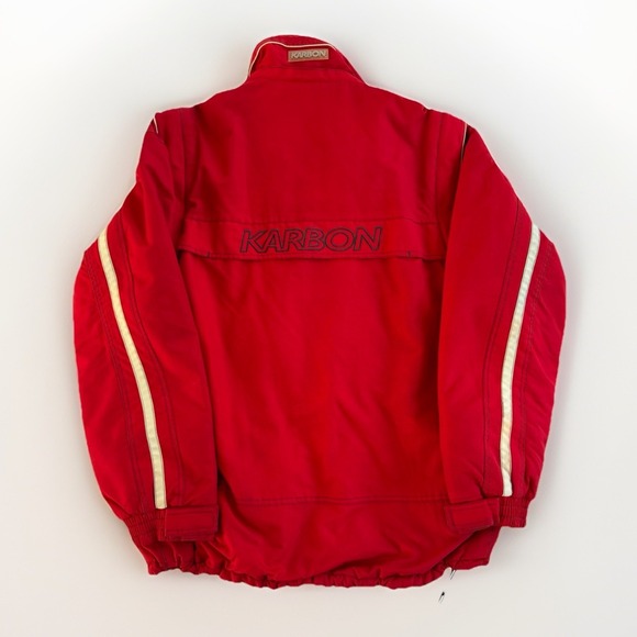 Karbon Ski Jacket Snowboard VTG‎ White Red Insulted Outdoor Nylon Men's Large - Picture 2 of 7